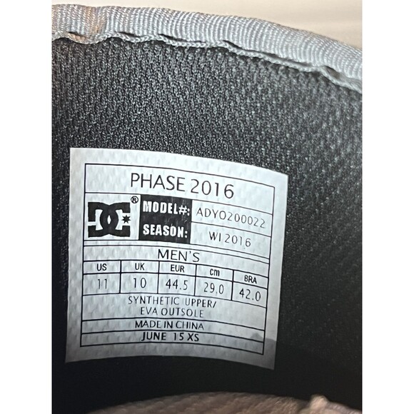 DC Mens Snowboarding Boots Phase 2016 ADYO200022 Lace-Up Black Red Size 11 - Picture 7 of 7